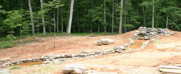 Waterfall and Pond Under Construction